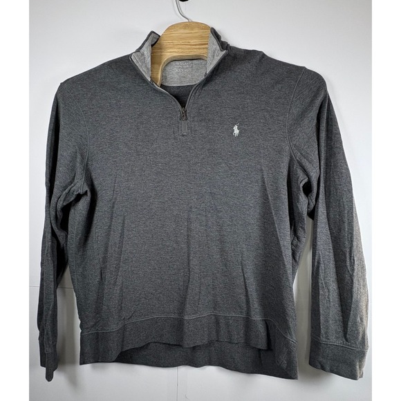 Polo Ralph Lauren Men's Gray Pullover 1/4 Zip‎ Ribbed Golf Performance Sz XL - Picture 2 of 9